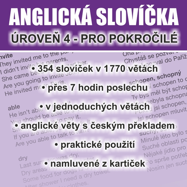 Anglická slovíčka - úroveň 4 pro pokročilé